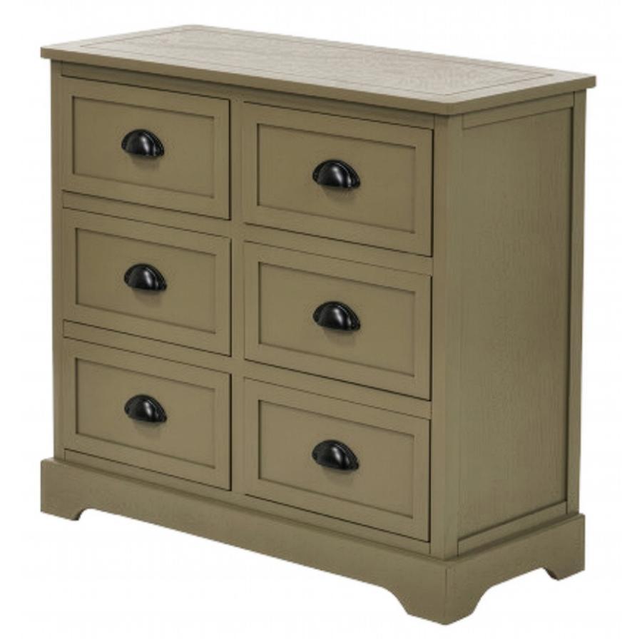 Hawthorne Olive Green 6 Drawer Wide Chest